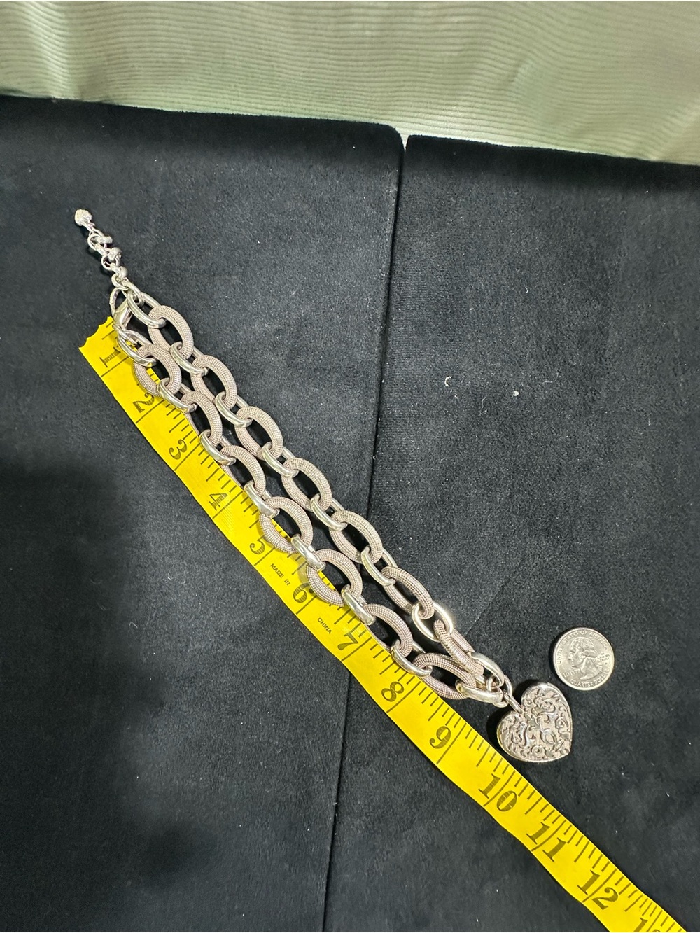 Vtg: Brighton CHUNKY Cordoba Heart Pendant Chain Link Necklace - Picture 11 of 13